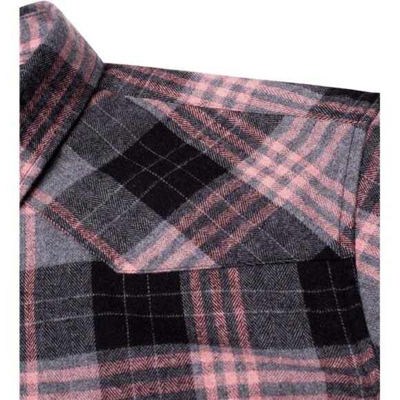 Womens Flannel Shirt Long Sleeve Plaid Shacket Soft Casual - Picture 3 of 7